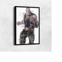 thanos poster marvel superhero comics painting hand made