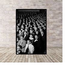 movie audience wearing 3d glasses poster or canvas