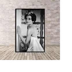 audrey hepburn poster, black and white audrey hepburn,