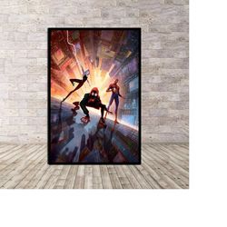 miles morales spider-man gwen ham spiderverse poster or
