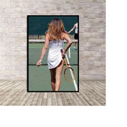 funny girl tennis poster or canvas wall decor