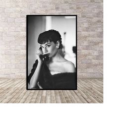 audrey hepburn poster, vintage art print or canvas