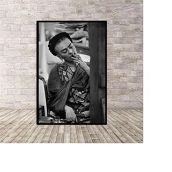 frida kahlo smoking poster or canvas wall decor