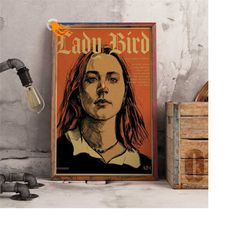 lady bird retro poster, kraft paper print, movie