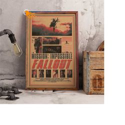 mission: impossible - fallout retro poster, kraft paper