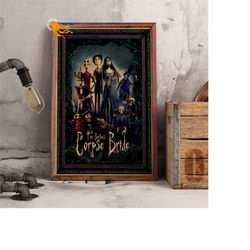 corpse bride retro poster, kraft paper print, movie