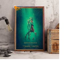 the shape of water retro poster, kraft paper