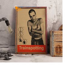 trainspotting retro poster, kraft paper print, movie wall