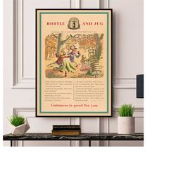 guinness alice in wonderland edition poster framed/unframed a5