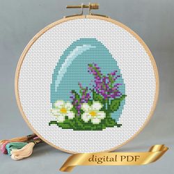 easter pattern pdf cross stitch, easy embroidery egg diy, small pattern for kids