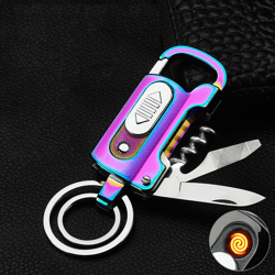 Multi-functional Keychain Charging Lighter Mini-portable Cigarette Lighter Wild Camping