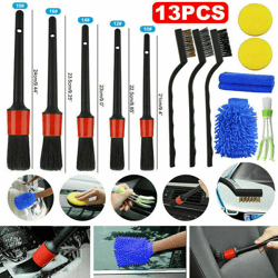 13pcs Car Detailing Brush Kit Boar Hair Vehicle Auto Engine Wheel Clean Brushes