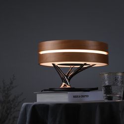 Round Intelligent Music Bluetooth Speaker Bed Lamp WiFi Circle Tree Of Led Light Wireless Charging For Living Room