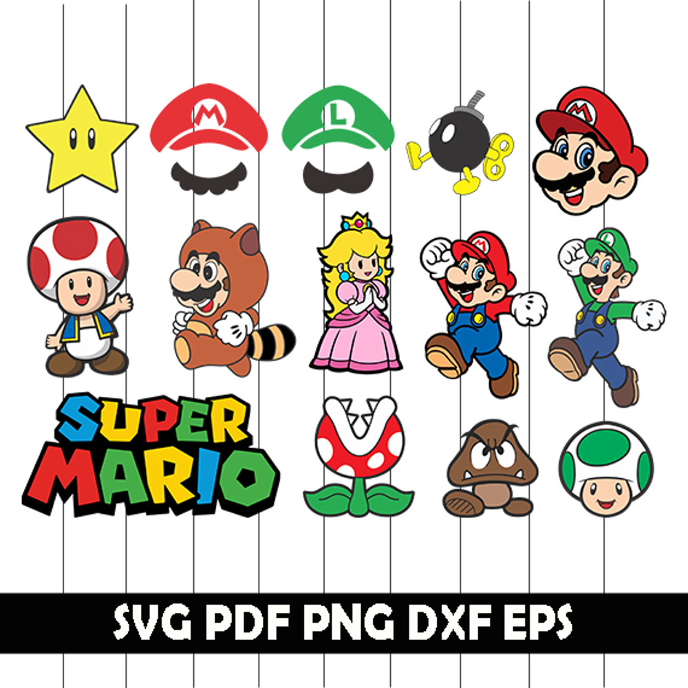 Mario Bros SVG, Super mario svg bundle, dxf, eps, png files.jpg