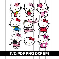 Pink Kitty Svg, Hello Kitty Clipart, Hello Kitty Cricut, Hello Kitty Vector, Hello Kitty Png, Hello Kitty Eps, Kitty Dxf