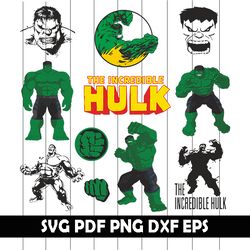 hulk vectors, hulk svg, hulk clipart, hulk cricut, hulk shiloutte, hulk png, hulk eps, hulk dxf, hulk digital clipart