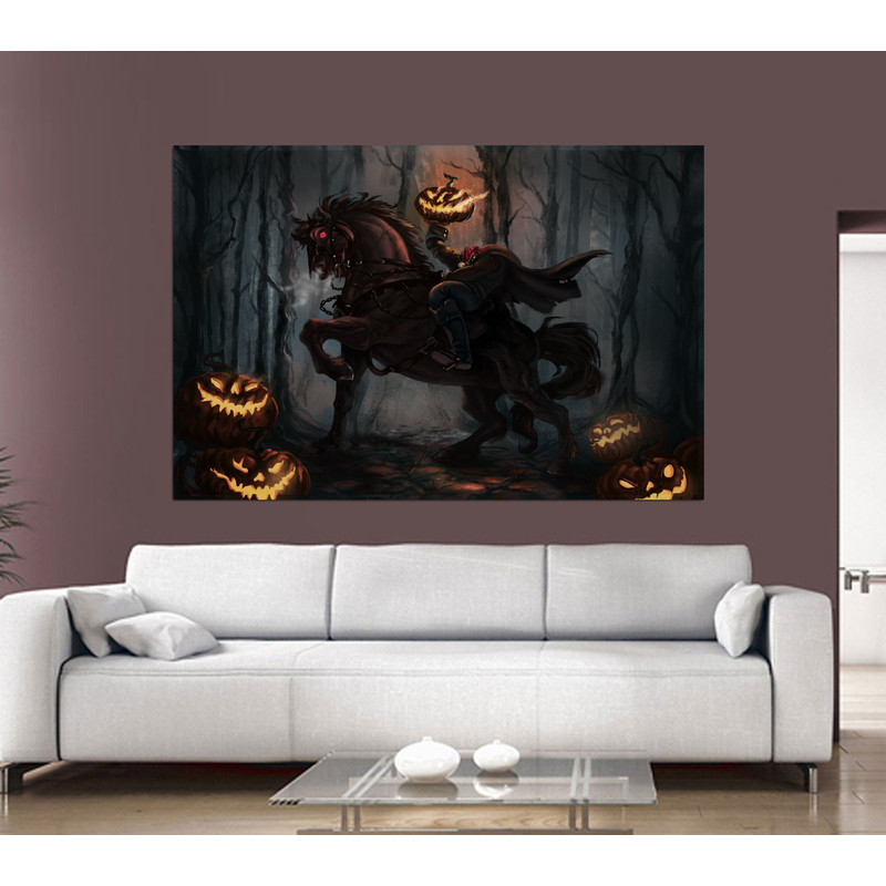 Halloween Vintage Disney Sleep Hollow Poster ,Sleepy Hollow Print , Vintage Disney Print ,Headless Horseman Poster, Holloween Pumpkin Poster.jpg