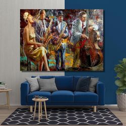 jazz poster print, jazz music poster print, jazz canvas, jazz music wall art, jazz music painting art, music wall art pr