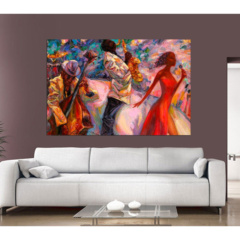 Jazz Poster, Music Canvas Wall Art, Painting on Canvas, Abstract Jazz Art, Abstract wall art ,African American Art ,Jazz Singer Musician.jpg