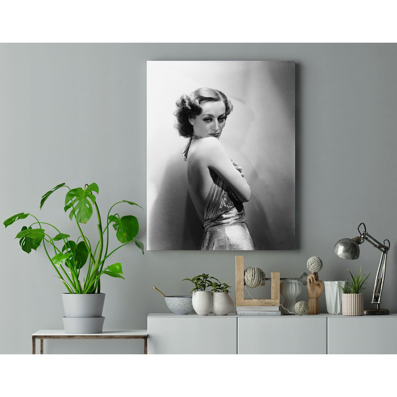 Joan Crawford, Famous Actress Movie Star, Vintage Black & White Retro Photograph, Hollywood Canvas Art, Actor Wall Art Famous Woman Painting 3.jpg