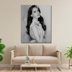 lana del rey art, lana del rey poster, vintage lana del rey photo print, black and white lana del rey printable, music g