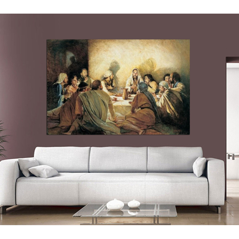 Last Supper Canvas Last Supper Wall Art Last Supper Canvas Set Jesus and Disciples Christian Canvas Art Wall Decoration Dinning Room Decor.jpg