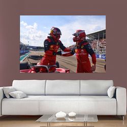 leclerc canvas wall art,charles leclerc poster, charles leclerc and carlos sainz jr. poster,f1 grand prix,ferrari fan gi