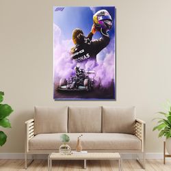 lewis hamilton canvas print, lewis hamilton poster, lewis hamilton print art, racing champion art, sports collectibles,