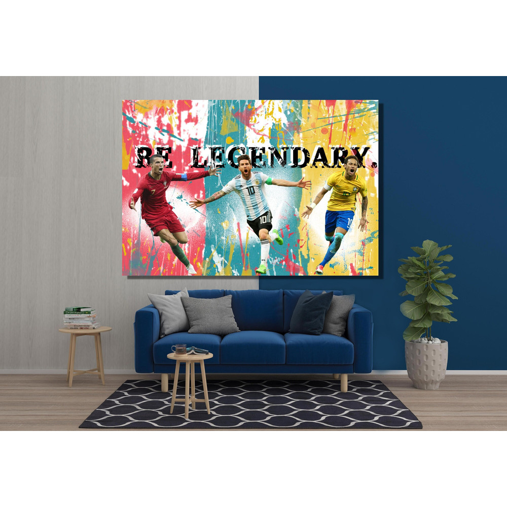Lionel Messi Poster, Cristiano Ronaldo Poster, Neymar Jr. Poster, Football Legends Poster, Soccer idols Poster, ready To hang, Sports icons.jpg