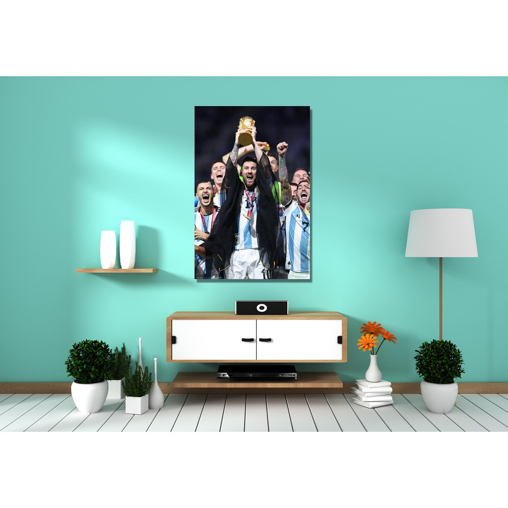 Lionel Messi Poster, Lionel Messi Canvas, World Cup 2022 Poster Print, Argentina Football Legend, Soccer Player Poster, Ready To Hang Canvas.jpg
