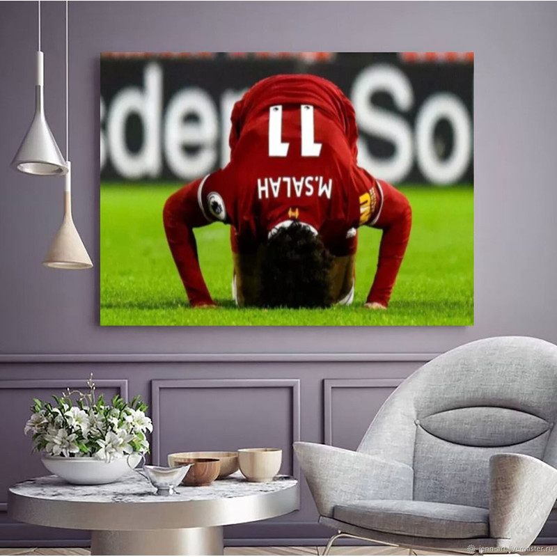 Liverpool Wall Decor, M.Salah Canvas, Mo Salah Print, Liverpoll Poster, Red Phoenix Poster, Liverpool Footballer Prints, Liverpool Fan Gift 1.jpg