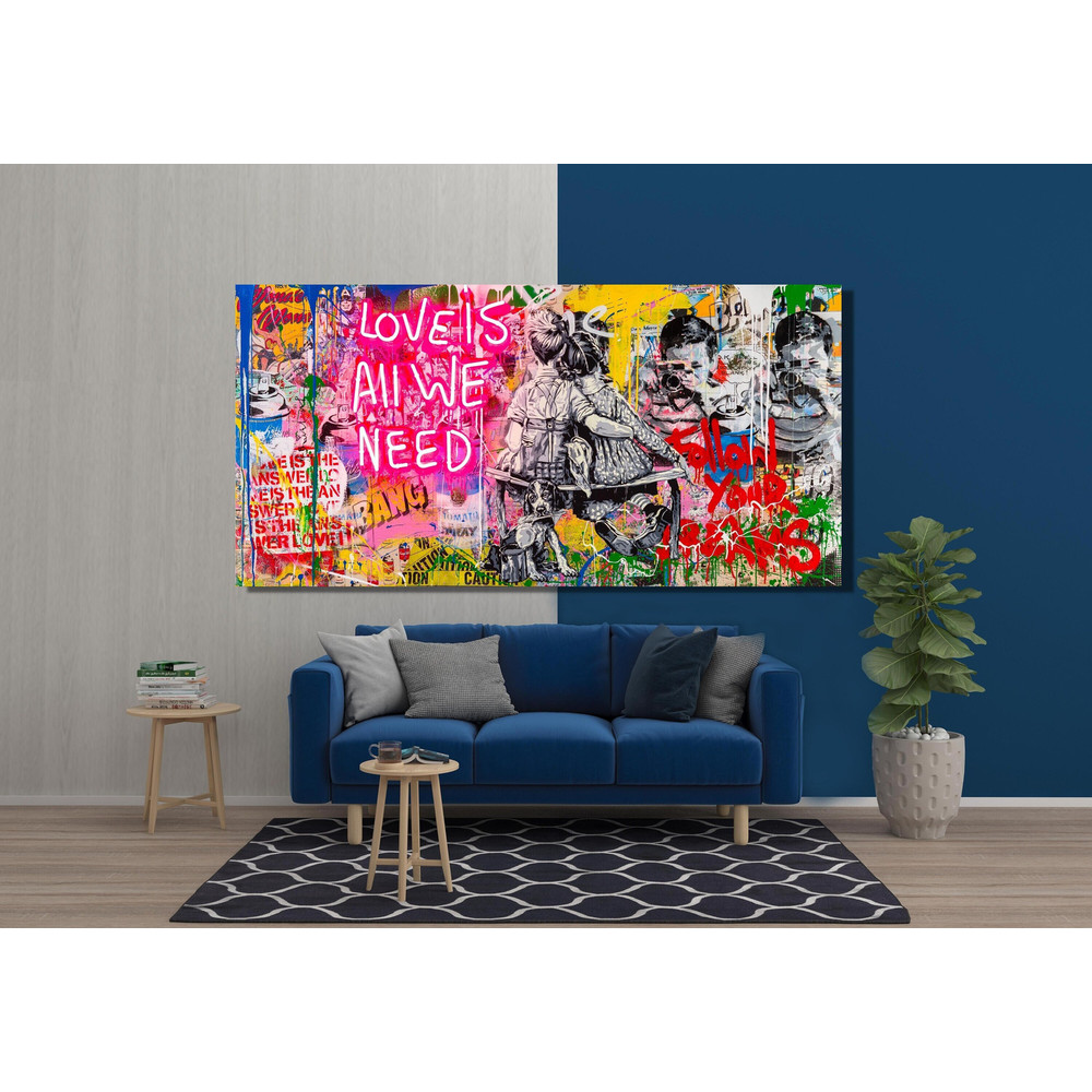 Love is All We Need Canvas Print Art Banksy Canvas Wall Art,Graffiti Street Art,Banksy Canvas Home Decor,Living Room Decor,Modern Wall Decor.jpg