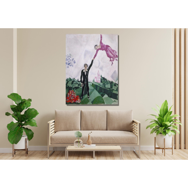 Marc Chagall The Promenade Abstract Painting Exhibition Poster Canvas Wall Art , Marc Chagall Poster, Marc Chagall Painting Print Canvas.jpg