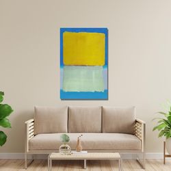 mark rothko blue and white and yellow poster, rothko reproduction artwork, mark rothko painting,rothko museum exhibition