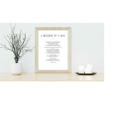 a measure of the man digital print, gift