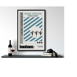 mid century modern bauhaus poster, apartment decor, bauhaus