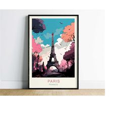 paris wall art print, france travel poster, pop