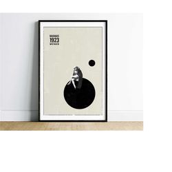 printable mid century modern bauhaus poster, minimalist wall