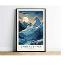 travel poster wall art apartment decor, baintha brakk