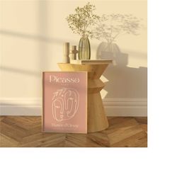 picasso exhibition poster, faces, vintage art, minimalist poster,