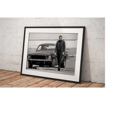 steve mcqueen wall art poster framed room decor,