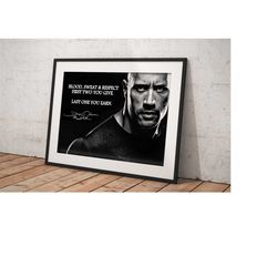 dwayne johnson quotes framed, the rock wall art,