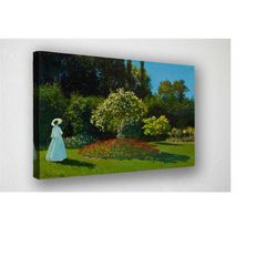 claude monet, lady in the garden wall art
