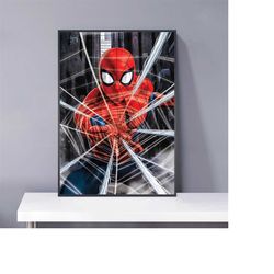 spider-man marvel comic poster, spider web gotcha, pvc