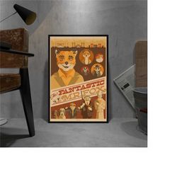 fantastic mr. fox retro poster 2, kraft paper