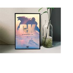 godzilla and kong movie poster film/room decor wall
