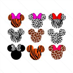 mickey mouse animal bundle svg, christmas svg, leopard mickey svg, tiger mickey, leopard pattern, tiger pattern, mickey