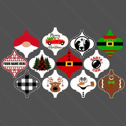 christmas ornament bundle, christmas svg, christmas 2020, xmas svg, merry christmas, ornament svg, arabesque tile, santa