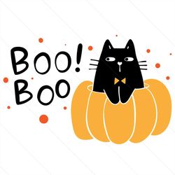 black cat in pumpkin boo svg, halloween svg, halloween pumpkin svg