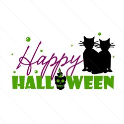 black cat happy halloween svg, halloween svg, black cat svg
